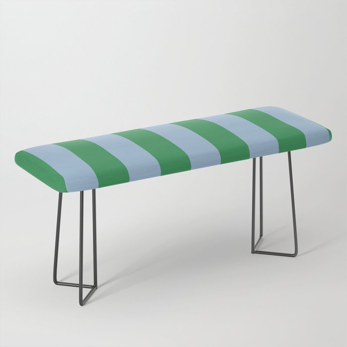 Bold Vertical Stripes in Green and Light Blue Bench Gallery Image 1