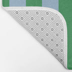 Bold Vertical Stripes in Green and Light Blue Bath Mat Gallery Image 2