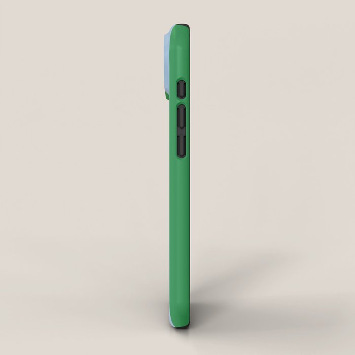 Bold Vertical Stripes in Green and Light Blue iPhone Case Gallery Image 2