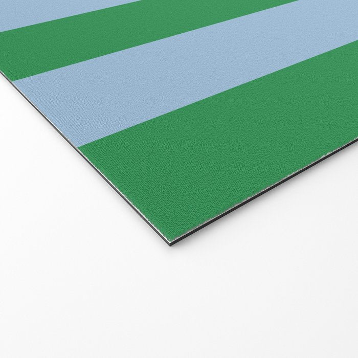 Bold Vertical Stripes in Green and Light Blue Welcome Mat Gallery Image 2