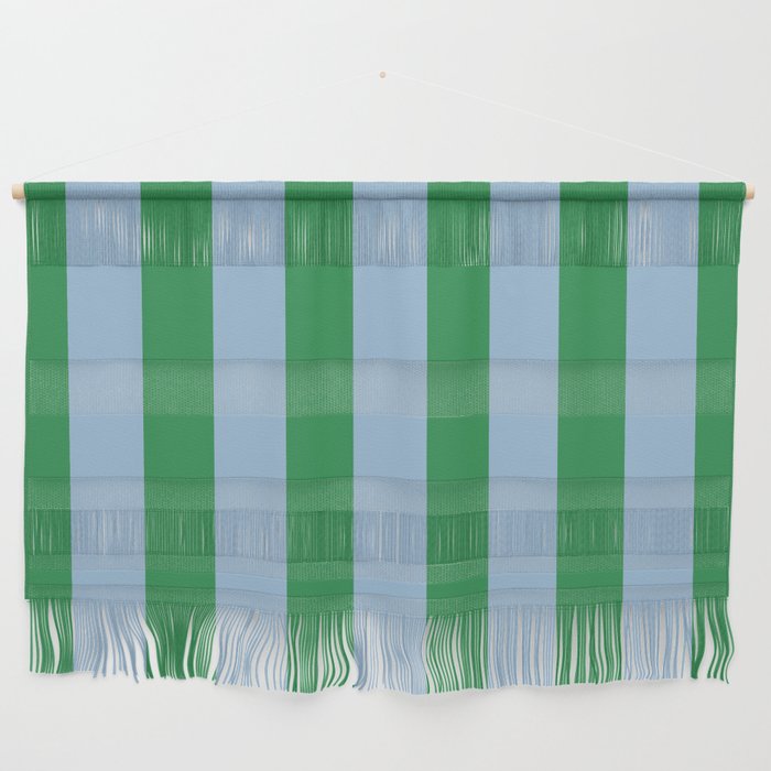 Bold Vertical Stripes in Green and Light Blue Wall Hanging Gallery Image 1