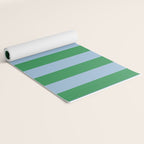 Bold Vertical Stripes in Green and Light Blue Yoga Mat Gallery Image 2