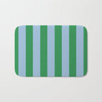 Bold Vertical Stripes in Green and Light Blue Bath Mat Gallery Image 1