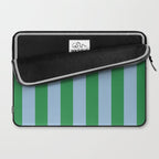 Bold Vertical Stripes in Green and Light Blue Laptop Sleeve Gallery Image 2