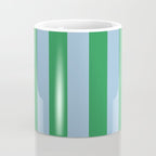 Bold Vertical Stripes in Green and Light Blue Coffee Mug Gallery Image 4