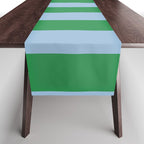Bold Vertical Stripes in Green and Light Blue Table Runner Gallery Image 1