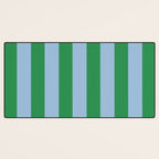 Bold Vertical Stripes in Green and Light Blue Desk Mat Gallery Image 3