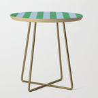 Bold Vertical Stripes in Green and Light Blue Side Table Gallery Image 1