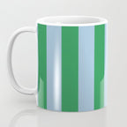 Bold Vertical Stripes in Green and Light Blue Coffee Mug Gallery Image 3