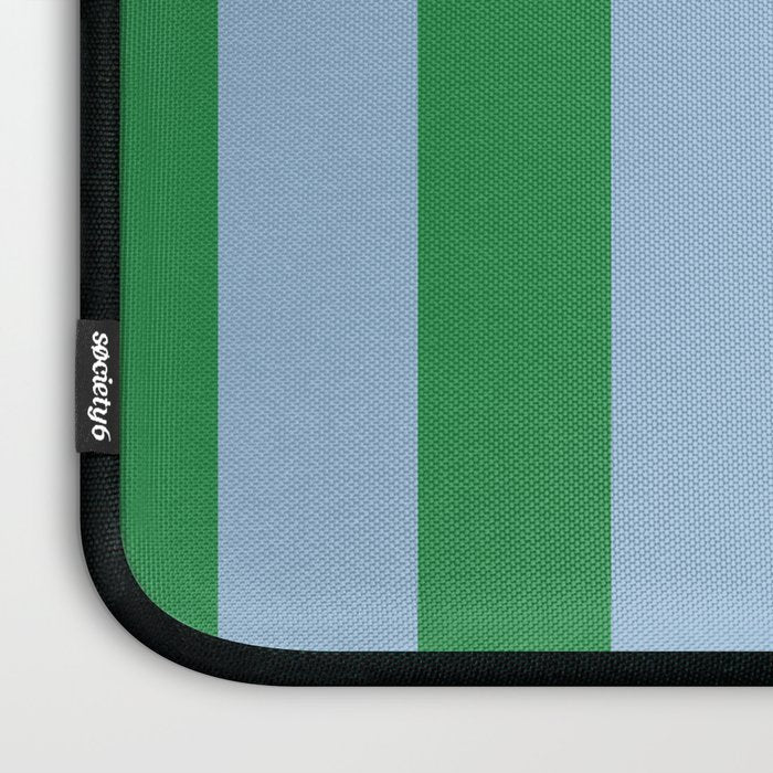 Bold Vertical Stripes in Green and Light Blue Laptop Sleeve Gallery Image 3