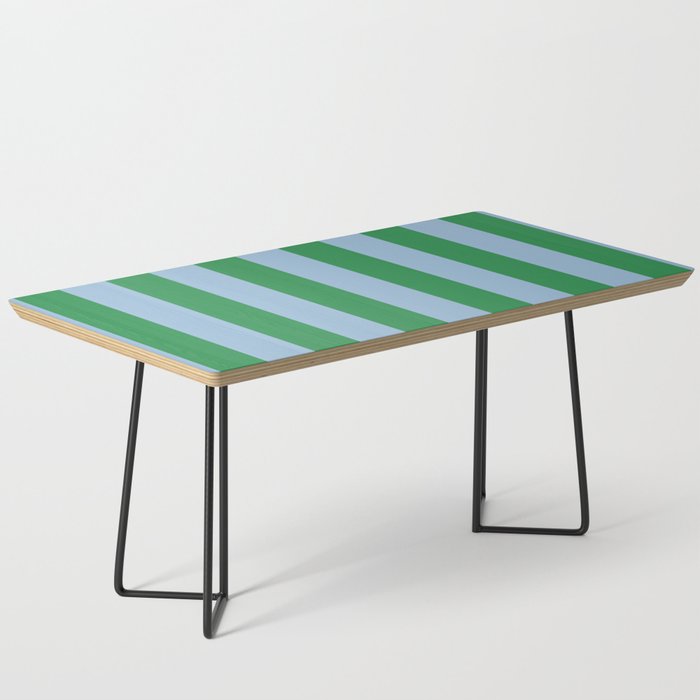 Bold Vertical Stripes in Green and Light Blue Coffee Table Gallery Image 1