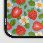 Strawberry Pattern on Sky Blue Laptop Sleeve Gallery Image 3