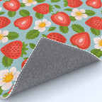 Strawberry Pattern on Sky Blue Rug Gallery Image 4