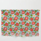 Strawberry Pattern on Sky Blue Wall Hanging Gallery Image 1