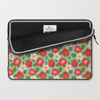 Strawberry Pattern on Sky Blue Laptop Sleeve Gallery Image 2