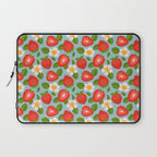 Strawberry Pattern on Sky Blue Laptop Sleeve Gallery Image 1
