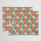 Strawberry Pattern on Sky Blue Placemat Gallery Image 1