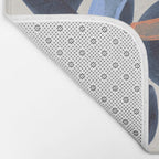 Midcentury Modern Minimalist Funky Cool Tribal Pattern Paynes Grey Pastel Blue Tan Shapes by Ejaaz Haniff Bath Mat Gallery Image 2