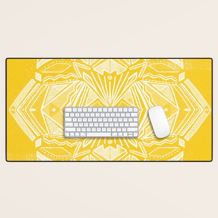 Solana, fall golden mandala Desk Mat Gallery Image 1