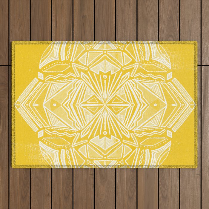 Solana, fall golden mandala Outdoor Rug Gallery Image 1
