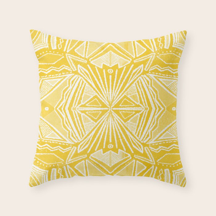 Solana, fall golden mandala Throw Pillow Gallery Image 6