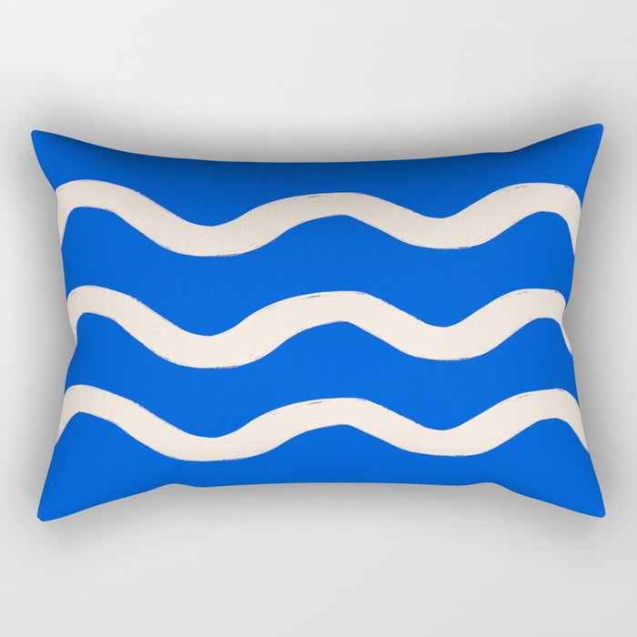 Sapphire Blue Ocean Waves Rectangular Pillow Gallery Image 1