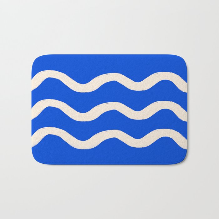 Sapphire Blue Ocean Waves Bath Mat Gallery Image 1