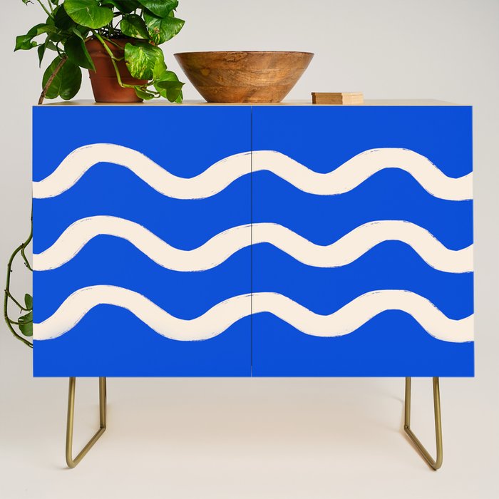Sapphire Blue Ocean Waves Credenza Gallery Image 1