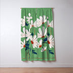 White Flowers Window Curtain Gallery Image 3