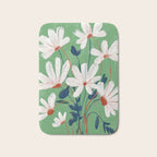 White Flowers Bath Mat Gallery Image 1
