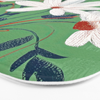 White Flowers Bath Mat Gallery Image 3