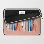Colorful Ski Illustration and Pattern no 2 Laptop Sleeve Gallery Image 2