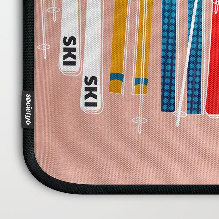Colorful Ski Illustration and Pattern no 2 Laptop Sleeve Gallery Image 3