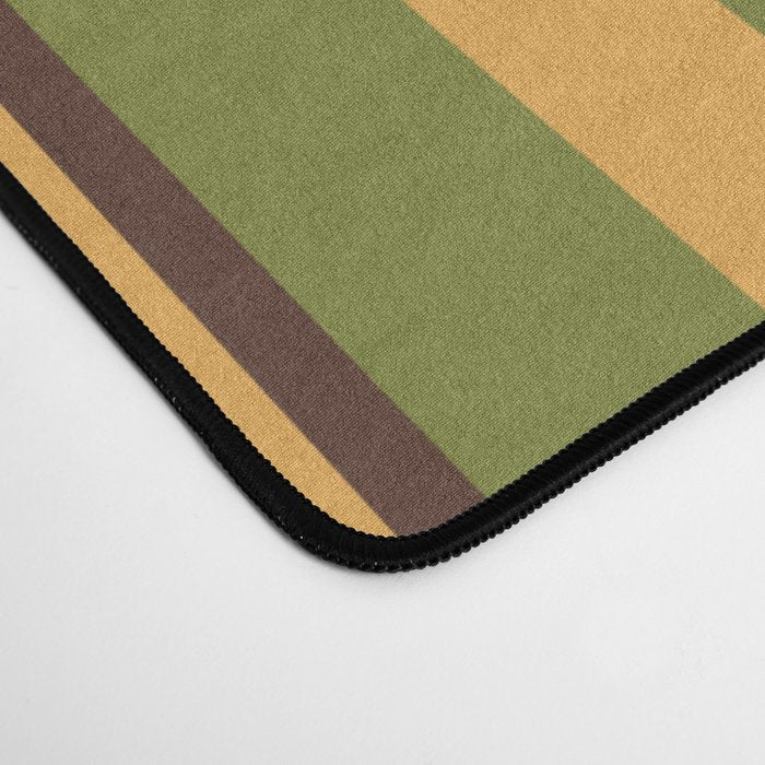 Retro Stripes - Mid Century Modern 50s 60s 70s Pattern in Green, Orange, Yellow, and Brown Desk Mat Gallery Image 4