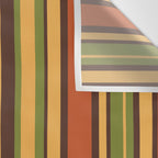 Retro Stripes - Mid Century Modern 50s 60s 70s Pattern in Green, Orange, Yellow, and Brown Wall Tapestry Gallery Image 3