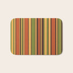 Retro Stripes - Mid Century Modern 50s 60s 70s Pattern in Green, Orange, Yellow, and Brown Bath Mat Gallery Image 1