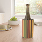 Retro Stripes - Mid Century Modern 50s 60s 70s Pattern in Green, Orange, Yellow, and Brown Wine Chiller Gallery Image 4