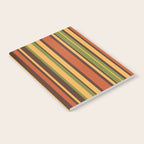 Retro Stripes - Mid Century Modern 50s 60s 70s Pattern in Green, Orange, Yellow, and Brown Notebook Gallery Image 2