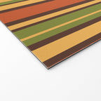 Retro Stripes - Mid Century Modern 50s 60s 70s Pattern in Green, Orange, Yellow, and Brown Welcome Mat Gallery Image 2