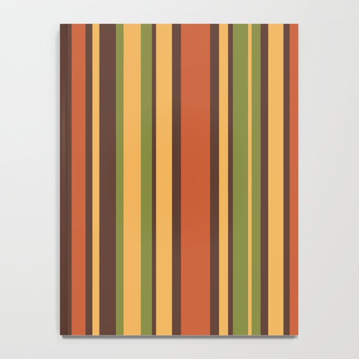 Retro Stripes - Mid Century Modern 50s 60s 70s Pattern in Green, Orange, Yellow, and Brown Notebook Gallery Image 4