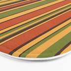 Retro Stripes - Mid Century Modern 50s 60s 70s Pattern in Green, Orange, Yellow, and Brown Bath Mat Gallery Image 3