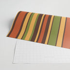 Retro Stripes - Mid Century Modern 50s 60s 70s Pattern in Green, Orange, Yellow, and Brown Wrapping Paper Gallery Image 2