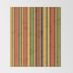 Retro Stripes - Mid Century Modern 50s 60s 70s Pattern in Green, Orange, Yellow, and Brown Throw Blanket Gallery Image 2