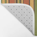 Retro Stripes - Mid Century Modern 50s 60s 70s Pattern in Green, Orange, Yellow, and Brown Bath Mat Gallery Image 2
