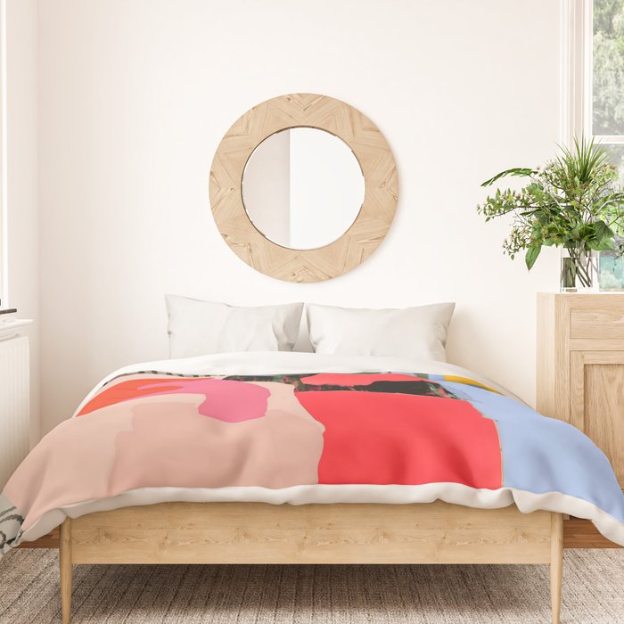 Such a Thing Not Meant To Last, Kiss Passion Love Lovers Couple Friends, Collage Make-out Sex Abstract People Silhouettes Human, Emotions Maximalist Statement Painting Duvet Cover Gallery Image 3