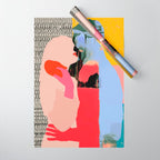 Such a Thing Not Meant To Last, Kiss Passion Love Lovers Couple Friends, Collage Make-out Sex Abstract People Silhouettes Human, Emotions Maximalist Statement Painting Wrapping Paper Gallery Image 1