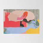 Such a Thing Not Meant To Last, Kiss Passion Love Lovers Couple Friends, Collage Make-out Sex Abstract People Silhouettes Human, Emotions Maximalist Statement Painting Rug Gallery Image 2