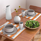 Harvest Pumpkin Orange and White Cabana Tent Stripe Placemat Gallery Image 2