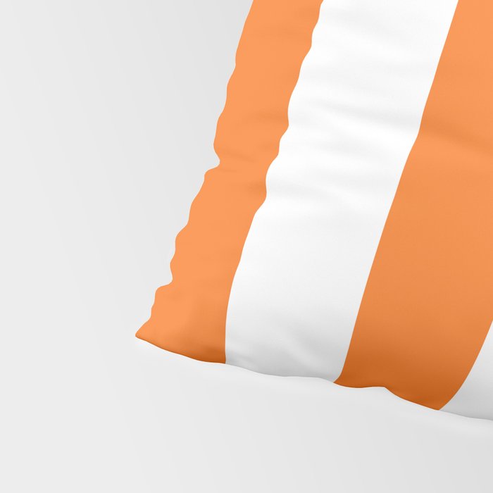 Harvest Pumpkin Orange and White Cabana Tent Stripe Pillow Sham Gallery Image 4