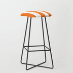 Harvest Pumpkin Orange and White Cabana Tent Stripe Stool Gallery Image 1